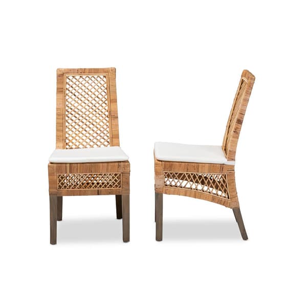 Baxton Studio Argos Natural Rattan 2pc. Dining Chair Set