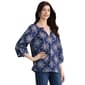 Womens Jones New York 3/4 Tie Sleeve Split Neck Medallion Blouse - image 3