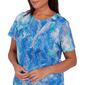 Womens Alfred Dunner Neptune Beach Knit Tie Dye Texture Blouse - image 2