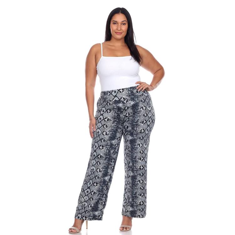 Plus Size White Mark Snakeskin Palazzo Pants