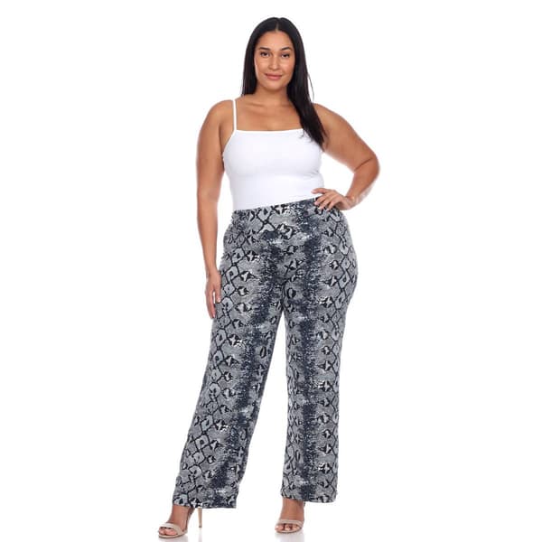 Plus Size White Mark Snakeskin Palazzo Pants