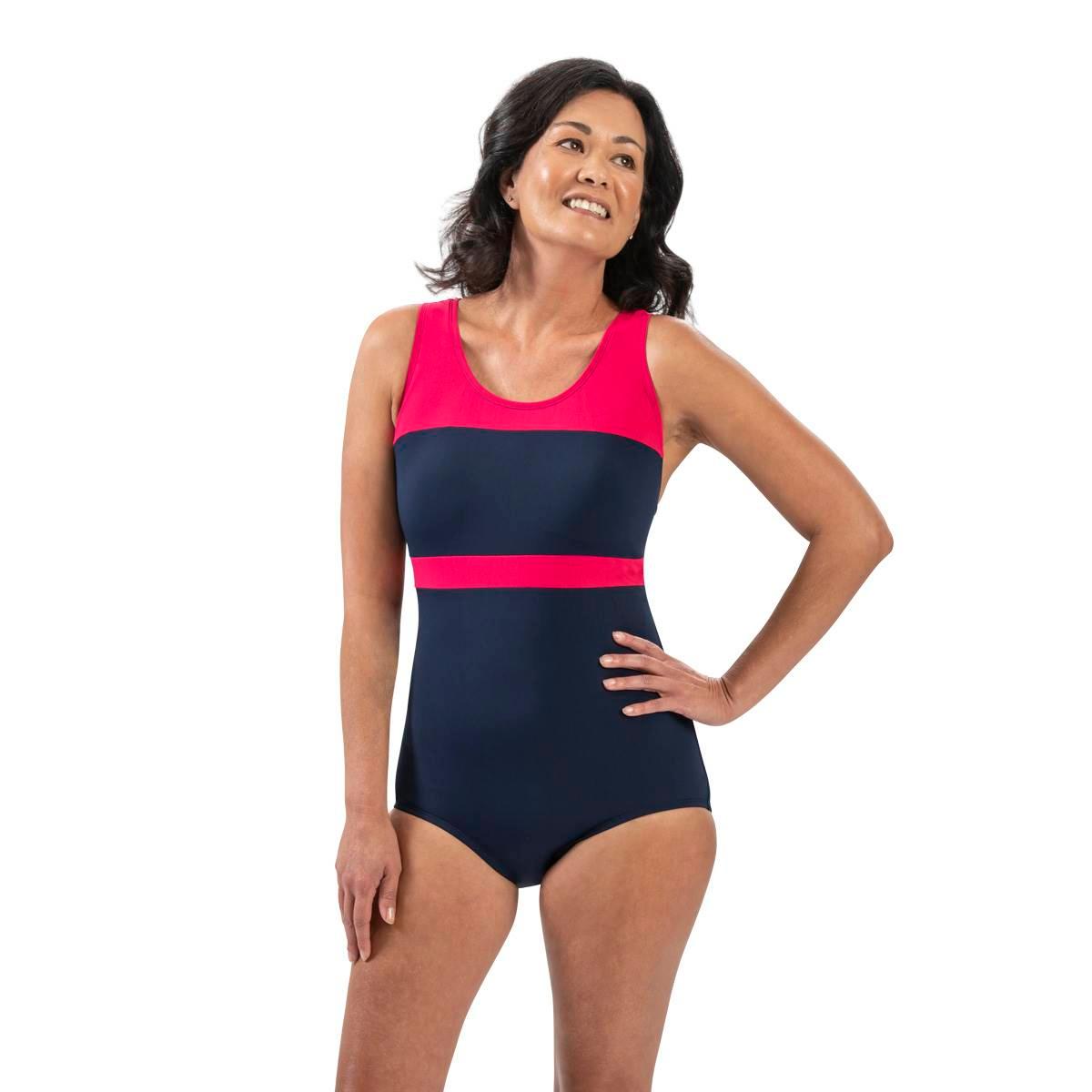 Womens Dolfin® Aquashape Color Block Conservative Swimsuit