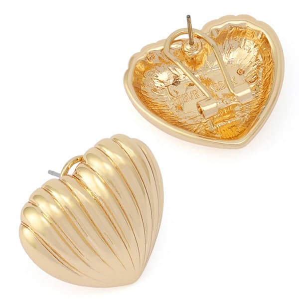 Steve Madden Fluted Heart Stud Earrings