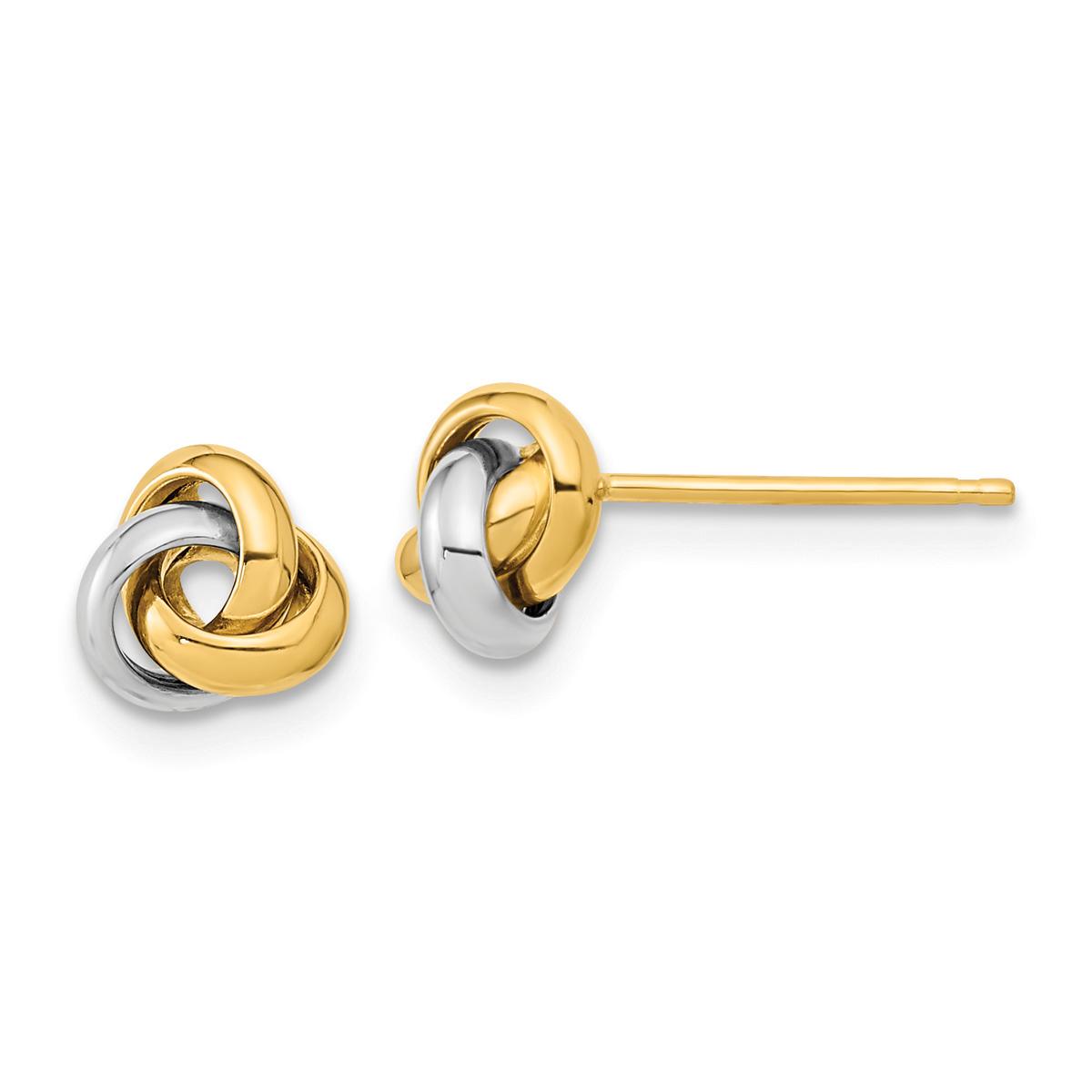 Gold Classics™ 7mm Two-Tone Knot Stud Earrings