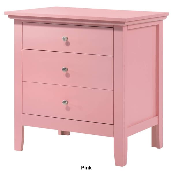 Passion Furniture Hammond 3-Drawer Nightstand
