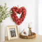 Northlight 14in. Wooden Floral Heart Valentine''s Day Wreath - image 2