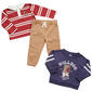 Baby Boy (12-24M) Little Lad 3pc Long Sleeve Bulldog Athletic Set - image 1