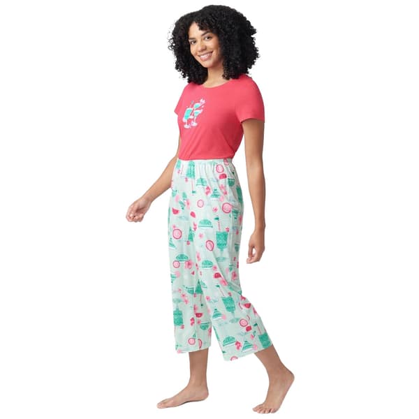Womens HUE&#174; Drinks Tee & Capri Pajama Set