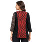 Plus Size Ali Miles 3/4 Sleeve Asymmetrical V-Neck Zebra Blouse - image 2