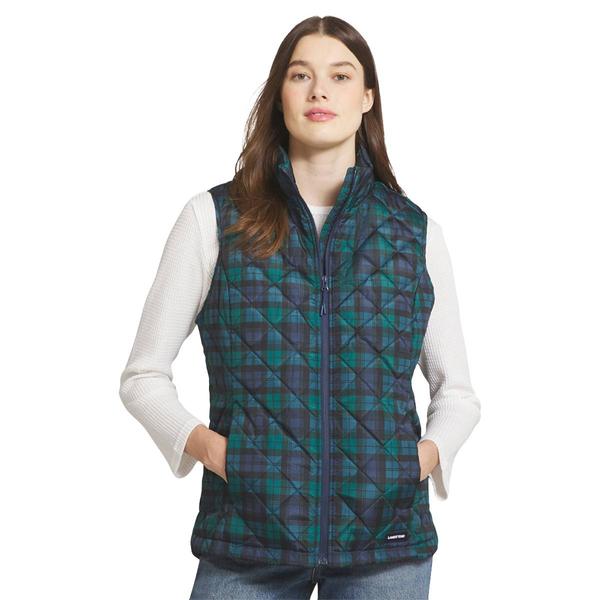 Womens LANDS END(R) Puffer Vest - Navy/Multi - image 