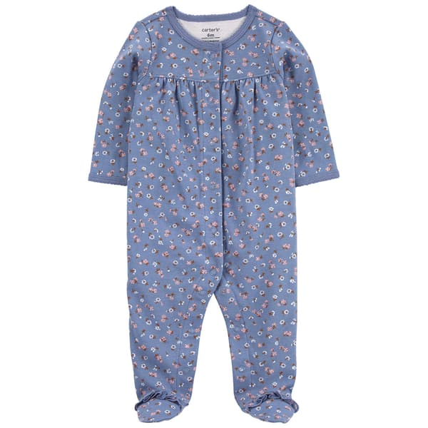 Baby Girl &#40;NB-9M&#41; Carter''s&#40;R&#41; Ditsy Floral Ruffle Foot Sleep N Play - image 