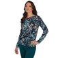 Womens Emaline Key Items Long Sleeve Cowl Neck Floral Blouse - image 3