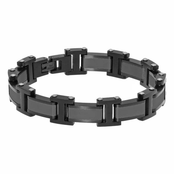 Mens Lynx Stainless Steel Black Ion-Plating Bracelet - image 