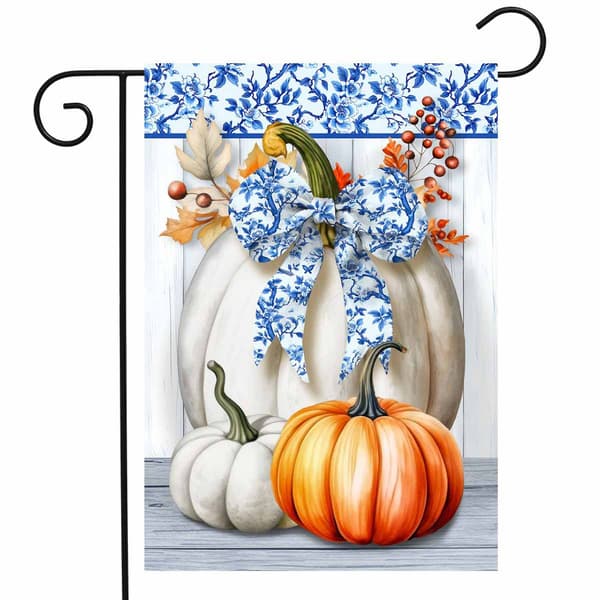 Briarwood Lane Blue & White Pumpkins Garden Flag