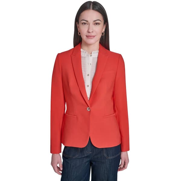 Womens Tommy Hilfiger Long Sleeve One Button Solid Blazer