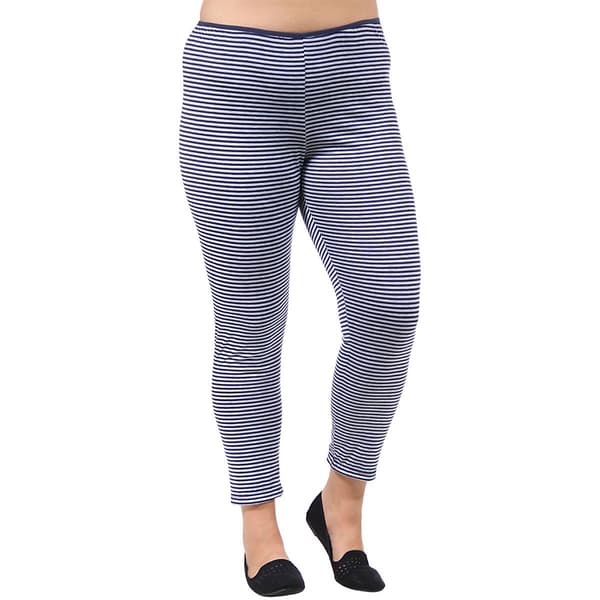 Plus Size 24/7 Comfort Apparel Striped Stretch Leggings