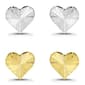 Designs by FMC Two-Tone  2pr. Etched Heart Stud Earrings - image 1