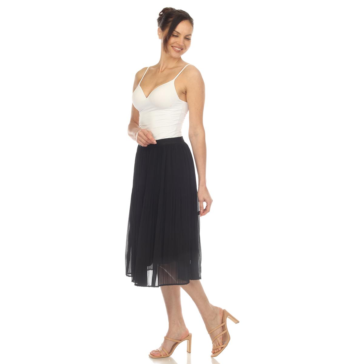 Womens White Mark Chiffon Pleated Midi Skirt