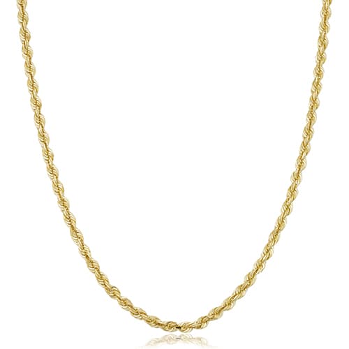 Unisex Gold Classics&#40;tm&#41; 10kt. Yellow Gold 3.3mm 18in. Rope Chain