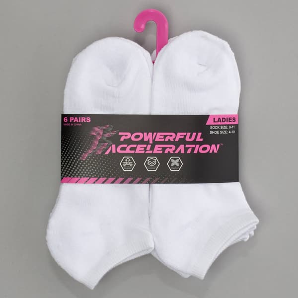 Womens Powerful Acceleration 6pk. Half Cushion Low Cut Socks - image 