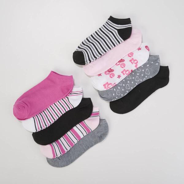 Girls Ella & Joy&#40;tm&#41; 10pk. Love Hearts Flat Knit Low-Cut Socks - image 