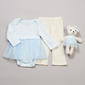 Baby Girl (NB-9M) Floral Threads 3pc. Blue Bow Tutu Bodysuit Set - image 1