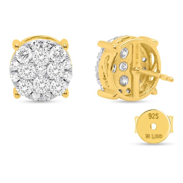 Nova Star® Gold Over Silver 2ctw. Lab Grown Diamond Earrings