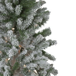 Northlight Pre-Lit Slim Flocked Alpine Christmas Trees - Set of 3