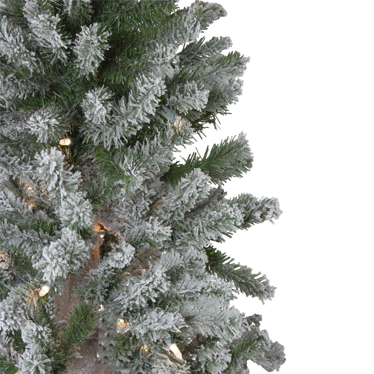 Northlight Pre-Lit Slim Flocked Alpine Christmas Trees - Set of 3