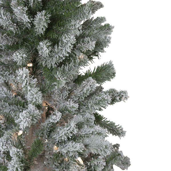 Northlight Pre-Lit Slim Flocked Alpine Christmas Trees - Set of 3