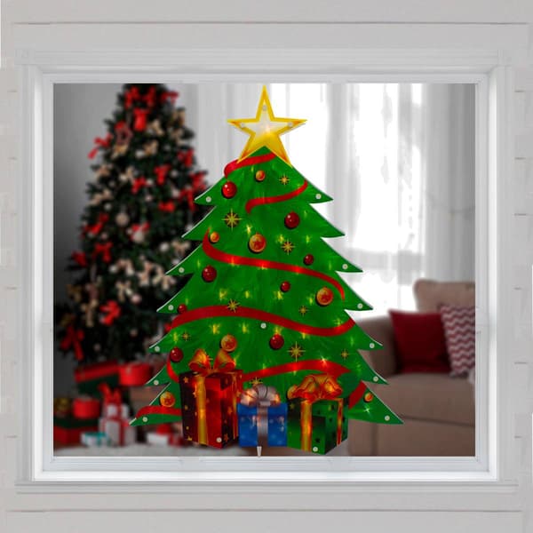 Northlight Seasonal Christmas Tree with Presents Window D&#233;cor