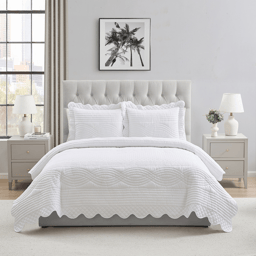VCNY Home Scallop Microfiber Quilt Set, Twin