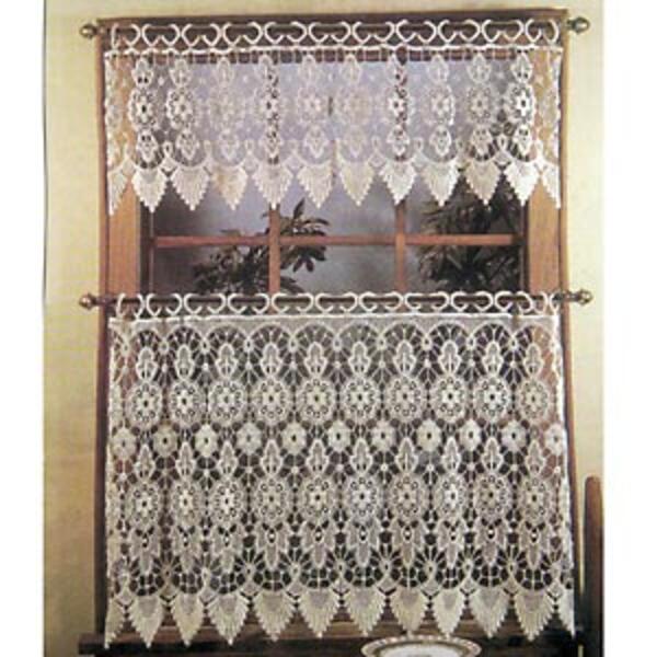 Medallion Macrame Lace Kitchen Curtains - image 