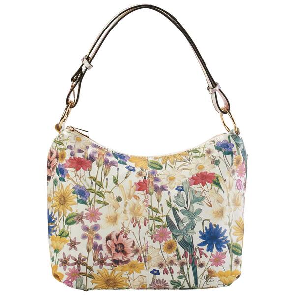 DS Fashion NY Double Zip Convertible Floral Hobo - image 