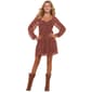 Juniors Derek Heart Long Sleeve Ditsy Tier A-Line Dress - image 1