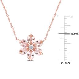 Gemstone Classics™ 10kt. Rose Gold Floral Chain Pendant