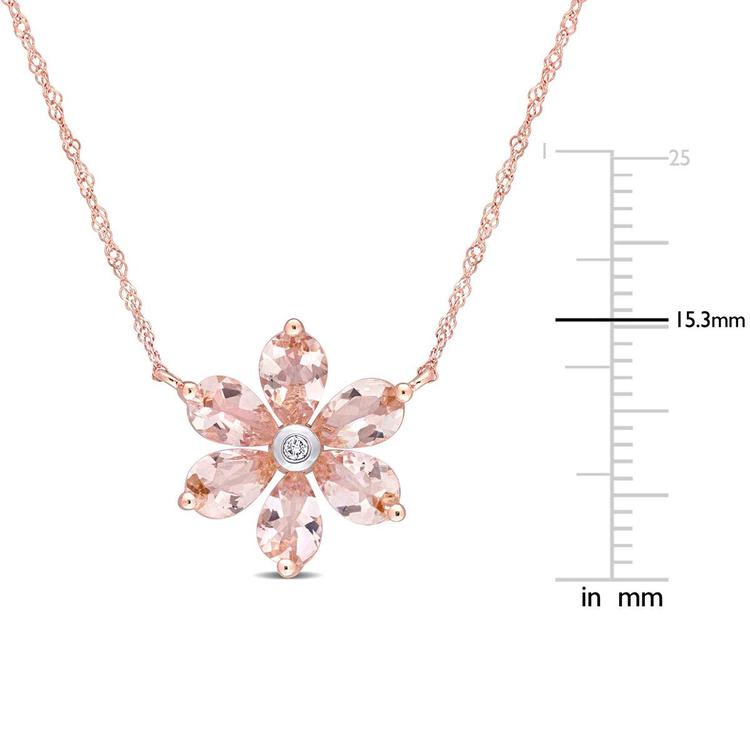 Gemstone Classics™ 10kt. Rose Gold Floral Chain Pendant