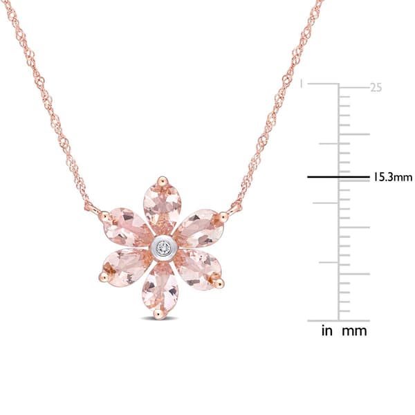 Gemstone Classics™ 10kt. Rose Gold Floral Chain Pendant