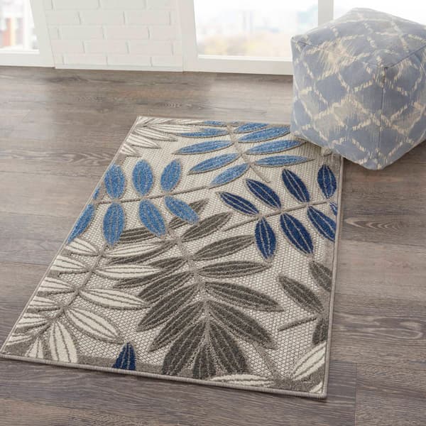 Nourison Aloha Large Leaf Print Indoor/Outdoor Area Rug