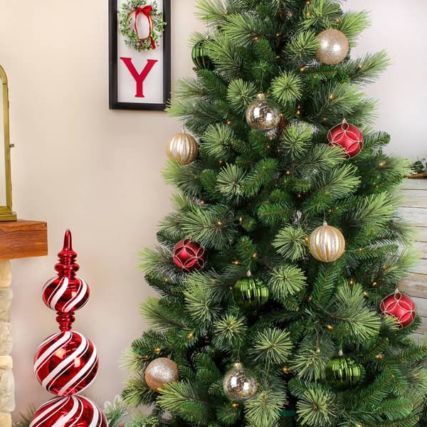 National Tree 13in. Gold&#44; Red&#44; & Green Ball Ornaments - Set of 9