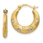 Gold Classics(tm) 14kt. Gold Dragonfly & Flower Hoop Earrings - image 1