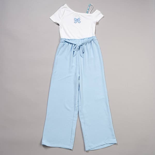 Girls (7-16) No Comment Bow Cold Shoulder Paperbag Waist Jumpsuit