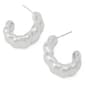 Steve Madden Vintage Silver Textured Hoop Earrings - image 3