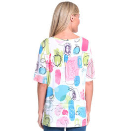 Womens  Ali Miles Elbow Sleeve Block Tunic with Pocket