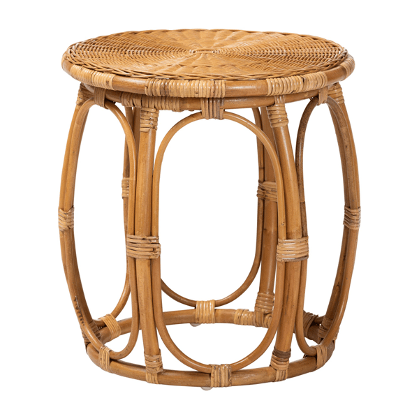 bali & pari Jayana Natural Rattan Round End Table