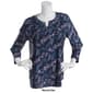 Womens Napa Valley 3/4 Sleeve Floral Paisley Pleated Blouse - image 3
