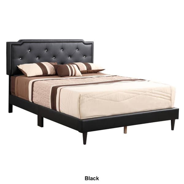 Passion Furniture Deb Jewel Tufted Panel Bed Frame - Full