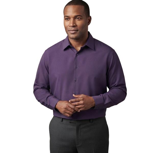 Mens Big & Tall Christian Aujard Stretch Dress Shirt - Purple
