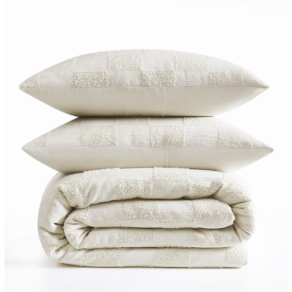Truly Soft Textured Checkered 3pc. Reversible Comforter Set