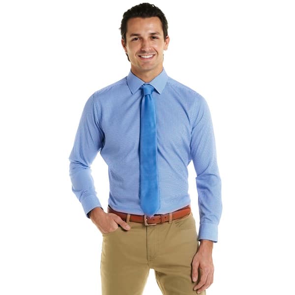 Mens Christian Aujard Slim Fit Gingham Dress Shirt - Blue - image 